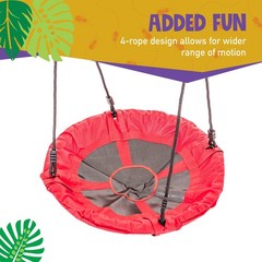 24″ Diameter Red Round Swing Supports up to 300 lbs Swing