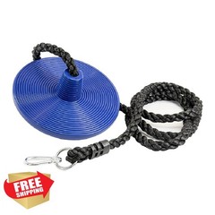 Squirrel Products Heavy Duty Disc Rope Tree Swing Blue