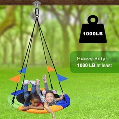 SELEWARE Heavy Duty Swing Hanger Bearing Swivel Hook, 360 Swivel with Carabiner,