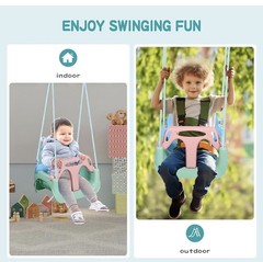 Toddler Swing, 3-in-1 Baby Swing Seat, Anti-Flip Snug & Secure Detachable Kid