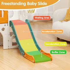 Toddler Slide Set, 8 in 1 Kids Slide with Climber, Indoor Outdoor Slide for 1-3