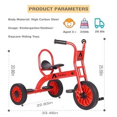 Red Preschool Kids Tricycles for 5-7 Year Olds – Durable Pedal – Durable