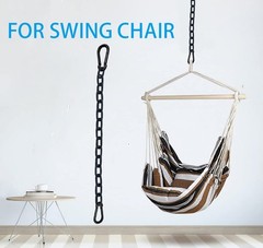 2Pcs Black Heavy Duty Hanging Chains with 4 Carabiners, Chair Hardware for In…