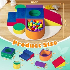 6 Pieces Toddler Climbing Toys Indoor, Crystal Velvet Foam Climbing Blocks fo…