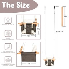 Baby Swing Outdoor Indoor Toddler Swing Seat with Safety Belt, Canvas Hanging…