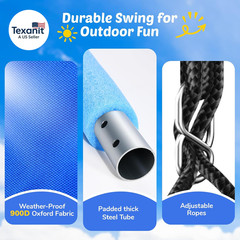 Saucer Swing with Frame for Kids Outdoor, 440Lbs Swing Set with Heavy Duty Metal