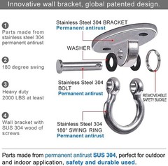 Stainless Steel Swing Hanger – 2000 LB Capacity with Easy Install Screws