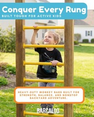 Playground Equipment Monkey Bars Playset Attachment – Set of 8 Yellow Powder …