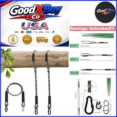 Heavy Duty Tree Swing Rope Set 5.6ft Green Adjustable Hammock Straps