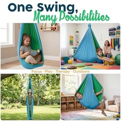 Sensory Swing for Kids Indoor Outdoor – Calming Cocoon Therapy Green/Blue