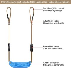 SELEWARE 2 Pack Non-Slip Plastic Swing Seat, Heavy Duty Tree Swing Set *BLUE*