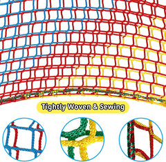 Multicolored Playground Safety Net 6.5′ x 9.8′ for Kids’ Obstacle Fun