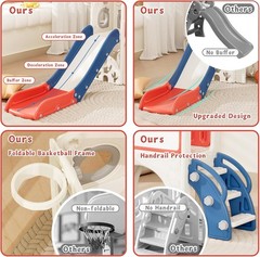 10 in 1 Toddler Slide Playset for 1-3 Years – 1-Hour Easy Assembly Sturdy