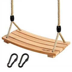 Beech Wood Tree Swing Seat Hanging Swing Seat 16.5″x 7.9″x 0.6″, Adjustable R…