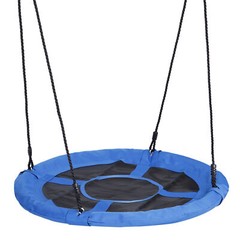 Sturdy 40″ Saucer Tree Swing Adjustable Rope Swing Platform Kids Fun 800lbs Blue