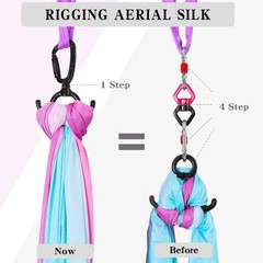 Aerial Silks Hardware or Single Point Yoga Hammock Rigging Aluminum black