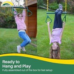 Full-Sized 20″ Trapeze Combo with Plastic Gym Rings – Assembled & Ready!
