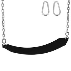 SWING SET STUFF INC RESIDENTIAL BELT SEAT BLACK WITH 5.5 FT. UNCOATED CHAIN 0126
