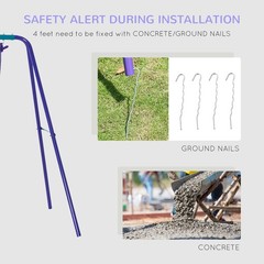 Metal A-Frame Swing Set with Glider 110.25x55x70in for Backyard Use