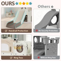 10-in-1 Toddler Slide Set Kids Climber Playset Playground with Whiteboard |