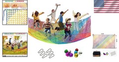 Kids Climbing Net – 6.5′ x 9.8′ Playground Safety Net with Carabiners