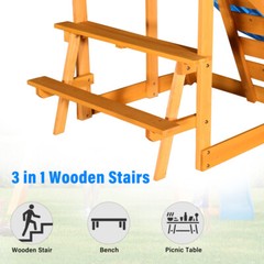 Wooden Outdoor Swing Set 3 in 1 Swing Set outdoor Children’s Playset with Slide