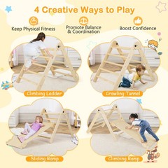 Foldable & Height-adjustable Triangle Set 3-in-1 Triangular Climbing Toys