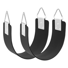 2 Pcs Swing Seat with Metal Triangle Ring 30.4 x 5.9 Inch, Support 300lb, Black