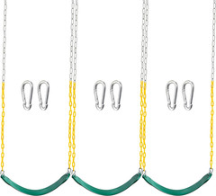 3 Pack Green Swing Seats Heavy Duty with 66″ Chain, Swing Set Accessories Replac