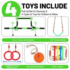 Doorway Swing for Kids & Pull Up Bar for Adults | Indoor Family Gym & Play Set