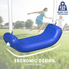 3-In-1 Swing Set for Backyard for Kids 3-8, 550Lbs, Heavy Duty Metal A-Frame for