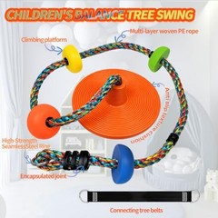 Tree Swing for Kids,disc Swing,Climbing Rope Tree Kids Swing with Orange