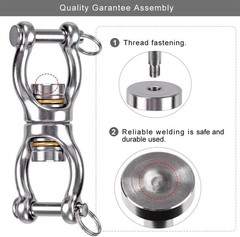 Silent Bearing Swing Swivel, Tire Swing Swivel with 2 Removeable Buckle for W…