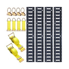 Trekassy 8ft E Track Rail Tie-Down Kit, 8′ Etrack Rails(4Pack, 48 Slots/Rail)…