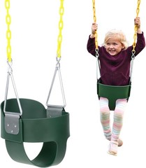 Heavy-Duty High Back Full Bucket Toddler Swing Seat | Coated Swing Chains Ful…