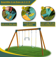 Easy 1-2-3 A-Frame Swing Set Bracket Heavy Duty for EZ, Simple Install – DIY Swi
