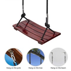Wooden Swing Seat Nostalgic Outdoor Wood Swing for Kids Tree Swing for Adults