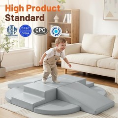 Toddler Climbing Foam Blocks 9 Piece Soft PU Leather