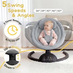 Baby Swings for Infants, Portable Baby Swing for Indoor and Outdoor, Bluetoot…