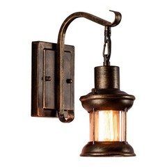 Rustic Vintage Glass Wall Sconce – Industrial Retro Metal Lamp for Home, Bar, Be