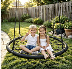 SUPER DEAL 40″ Spider Web Tree Swing with 71″ Rope, 660 lb Capacity