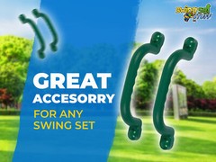 SWING SET STUFF 10″ PLAYGROUND HANDLES GREEN (PAIR) tree house backyard kid 0010