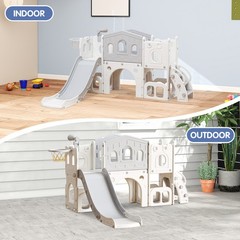 Toddler Slide Set, 8 in 1 Kids Slide with Climber, Indoor Outdoor Slide for 1-3