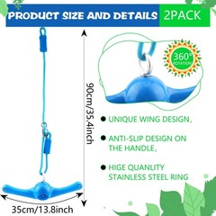 2 Pack Ninja Twist Swing 360° Handle Twist Playset Ninja Line Toys Jungle Gym…
