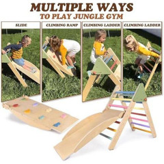 5-In-1 Pikler Triangle Set Indoor/Outdoor Climbing Toy for Toddlers, Freestandin
