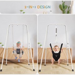 2 in 1 Baby Jumper with Toddler Swing, Baby Jumpers and Bouncers,Indoor Outdo…