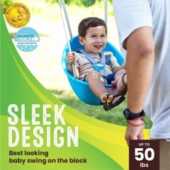 Baby Blue Swing For Toddlers Ergonomic Adjustable Indoor Outdoor Use