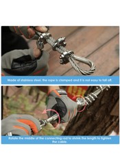 SEAAN 100ft Zipline Kits for Backyard with Spring Brake, Cable Tensioning Kit, D