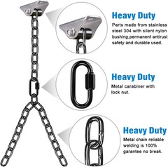 BeneLabel 2Pcs 81″ (6.75 ft) Heavy Duty Porch Swing Chain with Silent Swing Hang