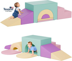 Soft Foam Climbing Blocks Set – Large 5-In-1 Soft Play Toys Crawling & Sliding C